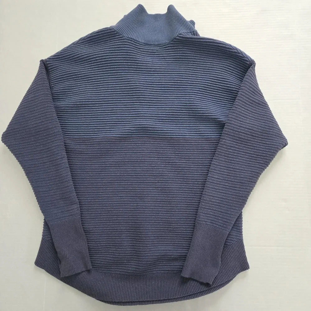 NAVY BLUE OFFLINE BY AERIE HOME STRETCH QUARTER ZIP SWEATER SIZE XS - Picture 6 of 10